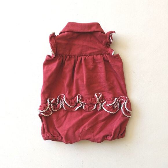 Ralph Lauren Bubble Romper Baby Girls Size 3m Rose Red - Picture 3 of 4